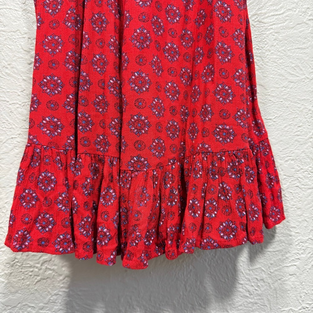 Evereve Braeve Beaded Dress Sundress Sm Gauzy Keyhole Ruffle Indie Boho Festival - Picture 5 of 12